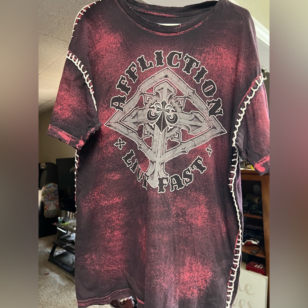 Affliction Crimson and Ebony Graphic Tee
